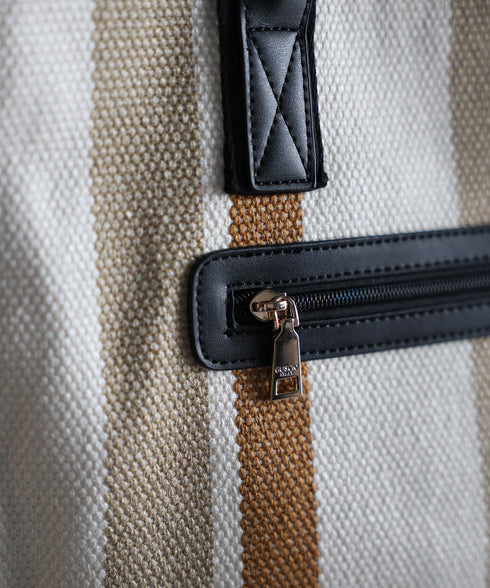 A4ダブルハンドルストライプトートバッグ 12-1074